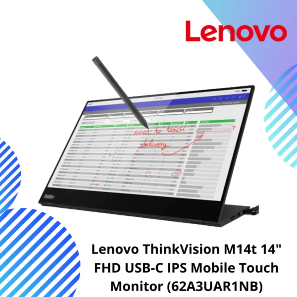 Lenovo ThinkVision M14/M14t 14-inch FHD LED Backlit LCD Monitor(61DDUAR6WW)/(62A3UAR1NB,touchscreen)