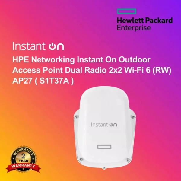 HPE Networking Instant On Outdoor Access Point Dual Radio 2x2 Wi‑Fi 6 (RW) AP27 ( S1T37A )