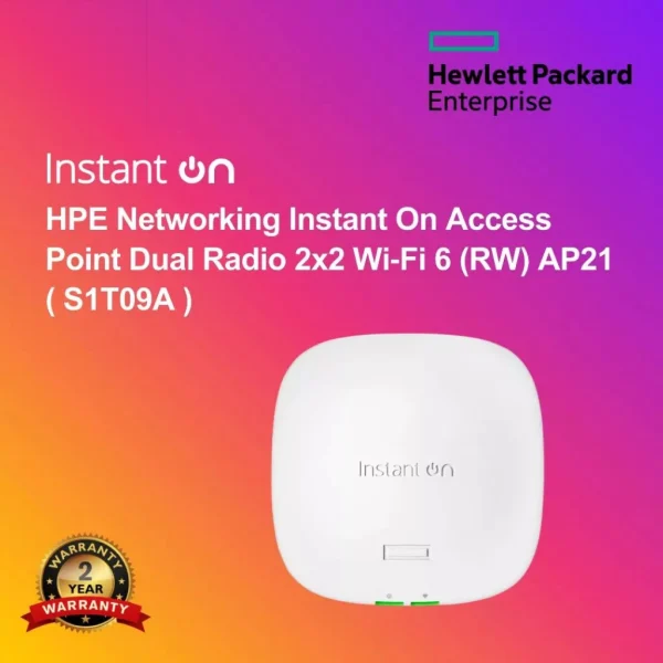 HPE Networking Instant On Access Point Dual Radio 2x2 Wi‑Fi 6 (RW) AP21 ( S1T09A )
