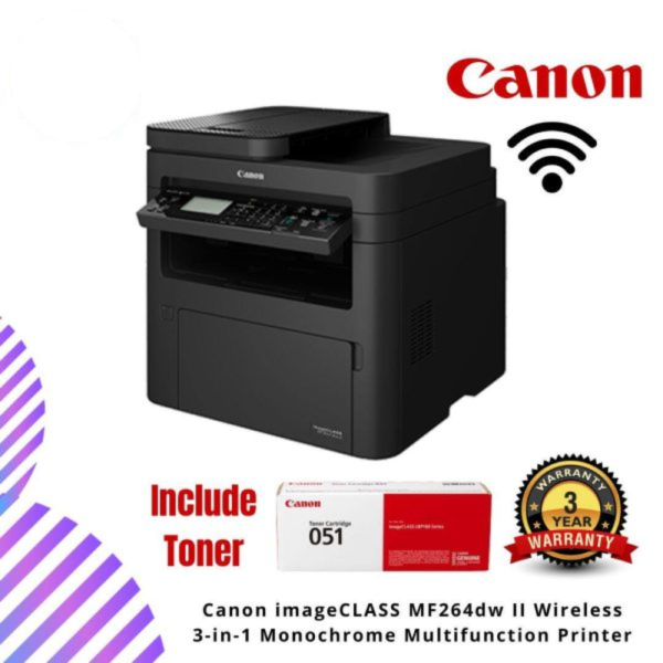 Canon imageCLASS MF264dw II Wireless 3-in-1 Monochrome Multifunction Printer - Print, Scan, Copy