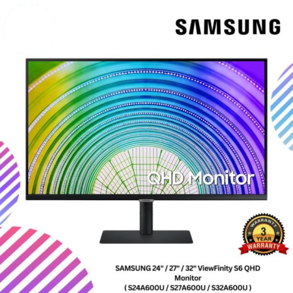 SAMSUNG 24" / 27" / 32" ViewFinity S6 QHD Monitor ( S24A600U / S27A600U / S32A600U )