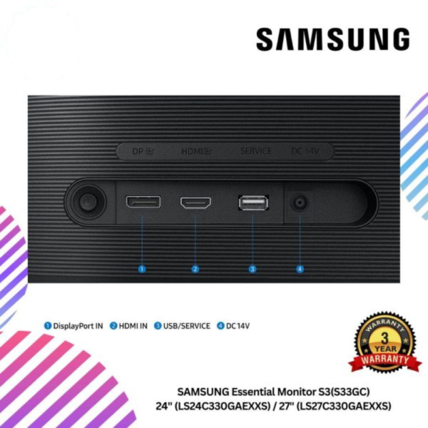 SAMSUNG Essential Monitor S3(S33GC) 24" (LS24C330GAEXXS) / 27" (LS27C330GAEXXS)