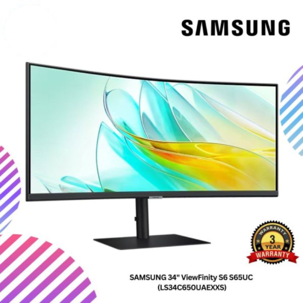 SAMSUNG 34" ViewFinity S6 S65UC Monitor (LS34C650UAEXXS)