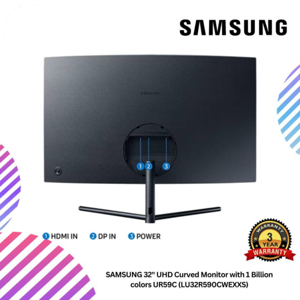 SAMSUNG 32" UHD Curved Monitor with 1 Billion colors UR59C (LU32R590CWEXXS)