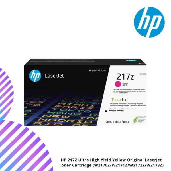 HP 217Z Ultra High Yield Yellow Original LaserJet Toner Cartridge (W2170Z/W2171Z/W2172Z/W2173Z)