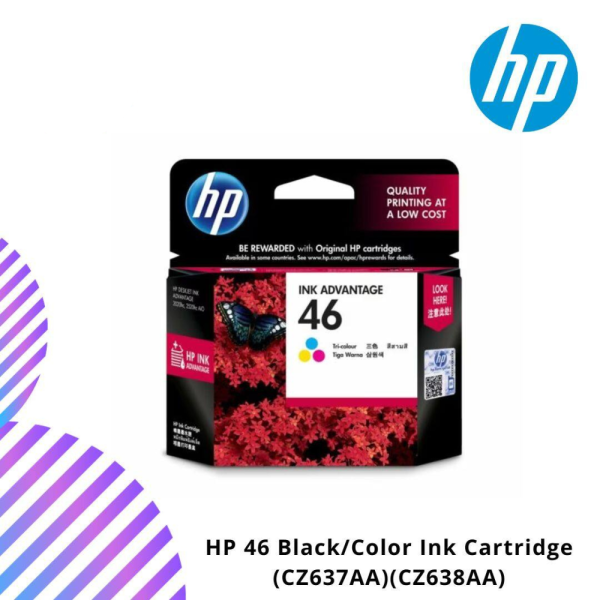 HP 46 Black/Color Ink Cartridge (CZ637AA)(CZ638AA)