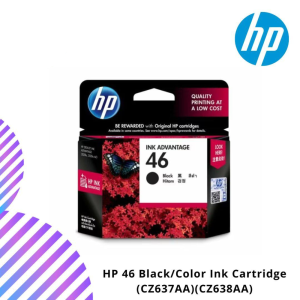 HP 46 Black/Color Ink Cartridge (CZ637AA)(CZ638AA)