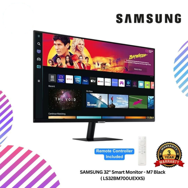 SAMSUNG 32" Smart Monitor - M7 Black (LS32BM700UEXXS)