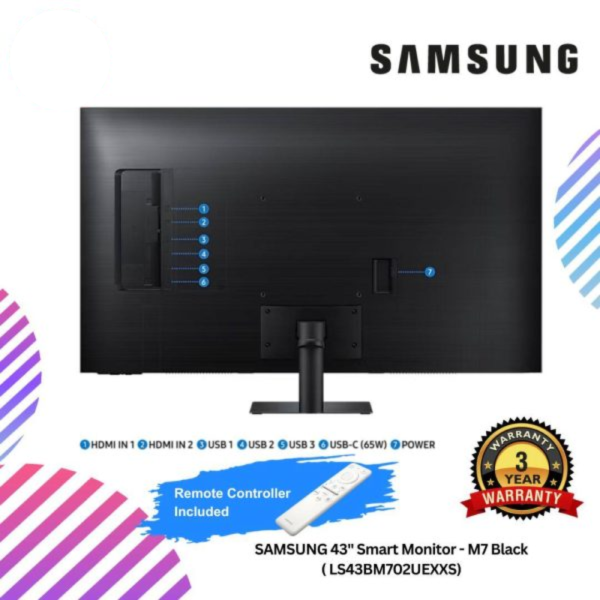 SAMSUNG 43" Smart Monitor - M7 Black ( LS43BM702UEXXS)