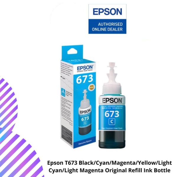 online-2024-12-14T121027.661.png Epson T673 Black/Cyan/Magenta/Yellow/Light Cyan/Light Magenta Original Refill Ink Bottle
