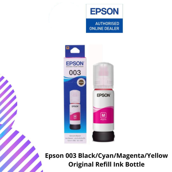 online-2024-12-14T121414.375.png Epson 003 Black/Cyan/Magenta/Yellow Original Refill Ink Bottle - L1110 / L3100 / L3101 / L3110 / L3150 / L5190