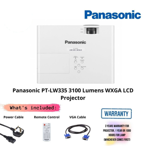 Panasonic PT-LW335 3100 Lumens WXGA LCD Projector