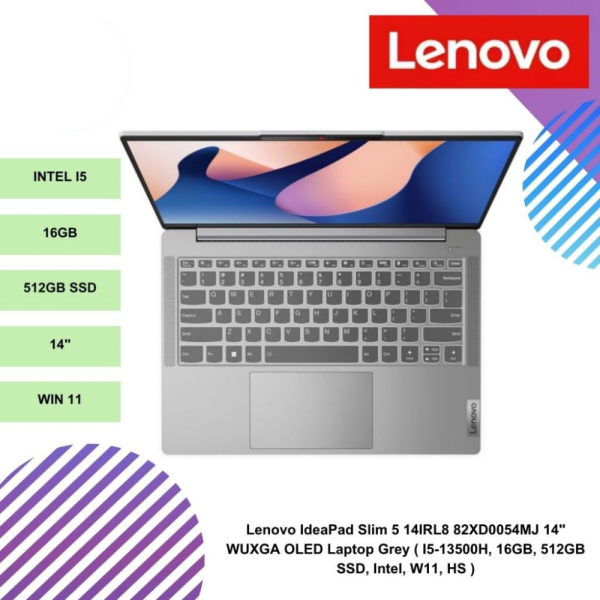 Lenovo IdeaPad Slim 5 14IRL8 82XD0054MJ 14" WUXGA OLED Laptop Grey ( I5-13500H, 16GB, 512GB SSD, Intel, W11, HS )