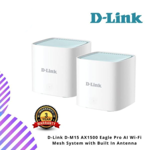 D-Link D-M15 AX1500 Eagle Pro AI Wi-Fi Mesh System with Built In Antenna