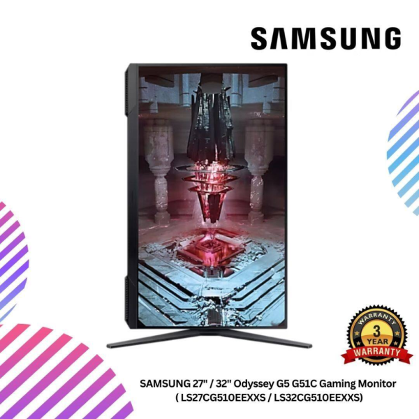 SAMSUNG 27" / 32" Odyssey G5 G51C Gaming Monitor  ( LS27CG510EEXXS / LS32CG510EEXXS)
