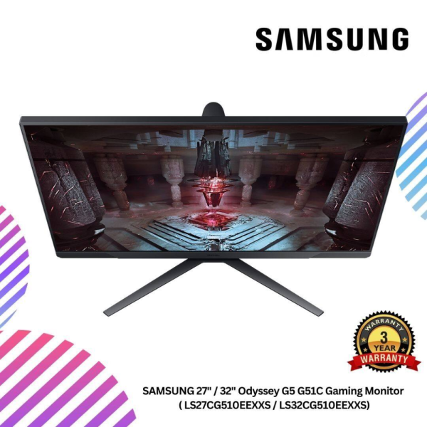 SAMSUNG 27" / 32" Odyssey G5 G51C Gaming Monitor  ( LS27CG510EEXXS / LS32CG510EEXXS)
