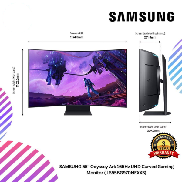 SAMSUNG 55" Odyssey Ark 165Hz UHD Curved Gaming Monitor ( LS55BG970NEXXS)