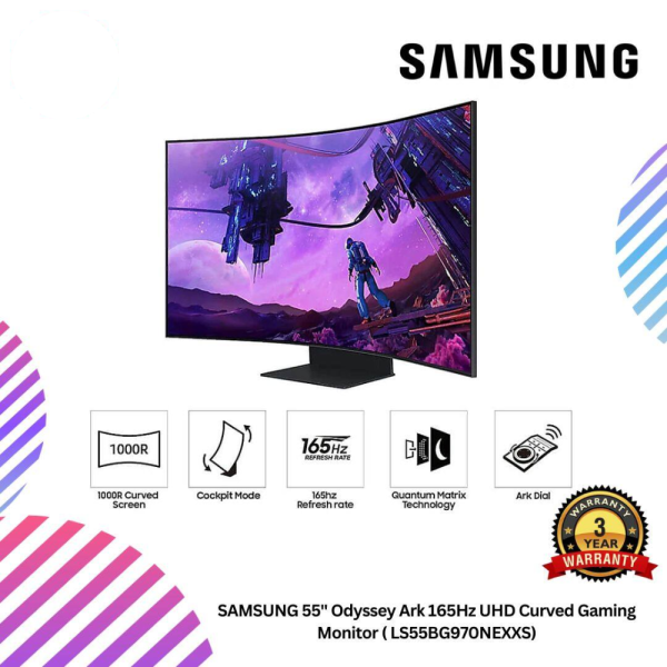 SAMSUNG 55" Odyssey Ark 165Hz UHD Curved Gaming Monitor ( LS55BG970NEXXS)