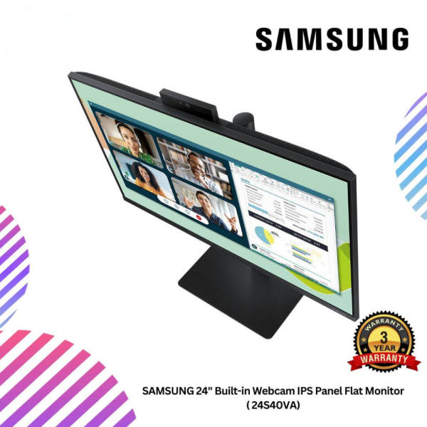 SAMSUNG 24" Built-in Webcam IPS Panel Flat Monitor ( 24S40VA)