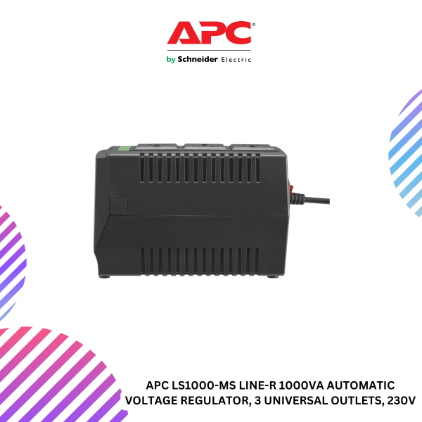 APC LS1000-MS Line-R 1000VA Automatic Voltage Regulator, 3 Universal Outlets, 230V