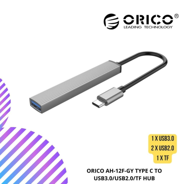 ORICO AH-12F-GY TYPE C TO USB3.0/USB2.0/TF HUB