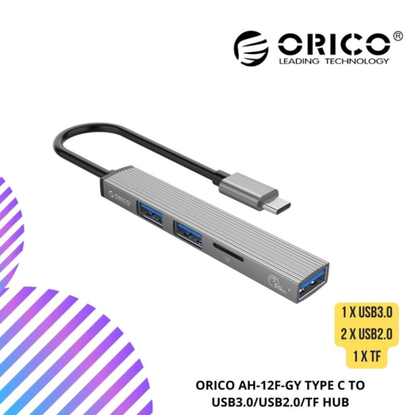 ORICO AH-12F-GY TYPE C TO USB3.0/USB2.0/TF HUB