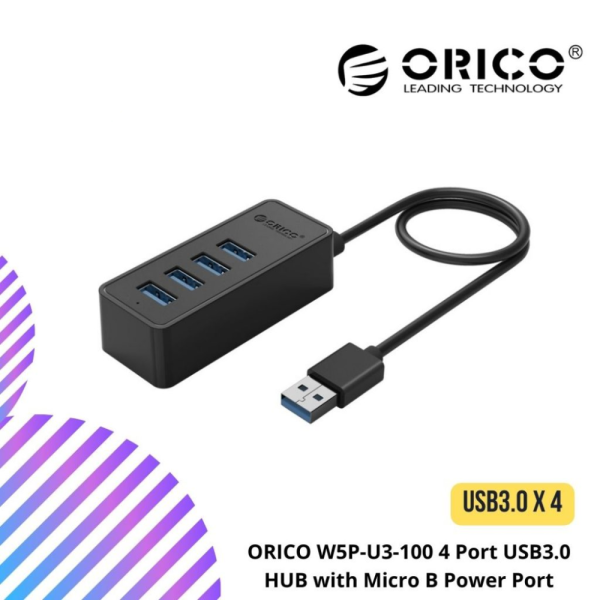 ORICO W5P-U3-100 4 Port USB3.0 HUB with Micro B Power Port
