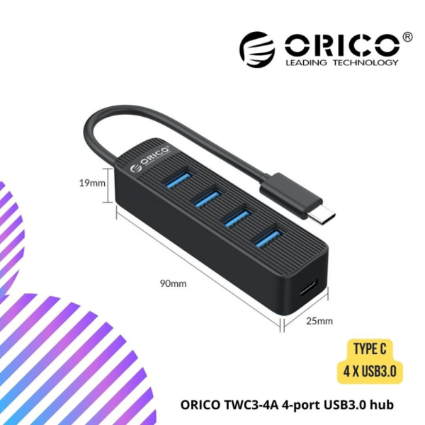 online-img-2024-12-14T114924.508.png ORICO TWC3-4A 4-port USB3.0 hub