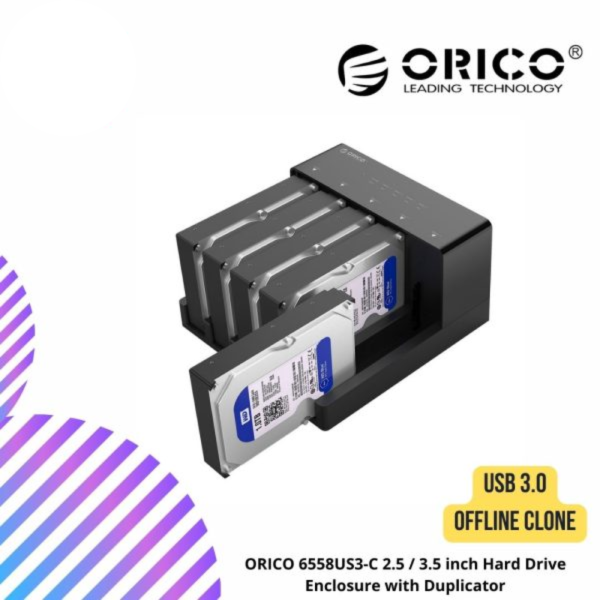 ORICO 6558US3-C 2.5 / 3.5 inch Hard Drive Enclosure with Duplicator