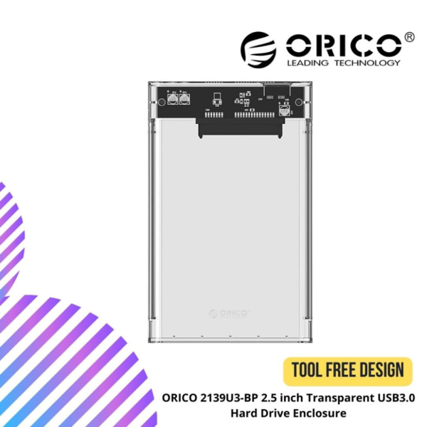 ORICO 2139U3-BP 2.5 inch Transparent USB3.0 Hard Drive Enclosure
