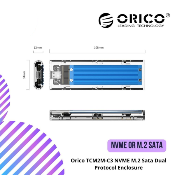 Orico TCM2M-C3 NVME M.2 Sata Dual Protocol Enclosure