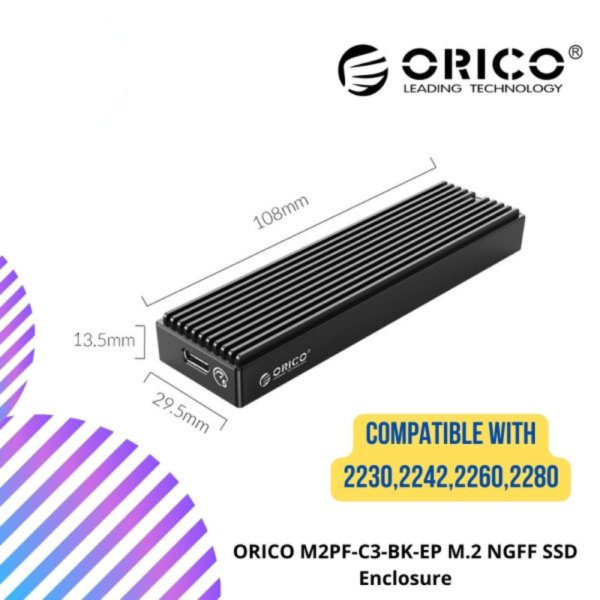 ORICO M2PF-C3-BK-EP M.2 NGFF SSD Enclosure
