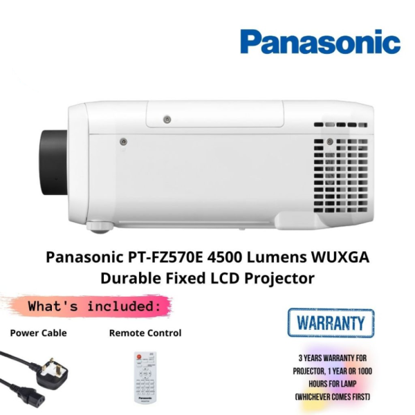 Panasonic PT-FZ570E 4500 Lumens WUXGA Durable Fixed LCD Projector