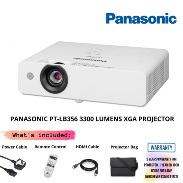 online-img-2024-12-16T111126.324.png PANASONIC PT-LB356 3300 LUMENS XGA PROJECTOR