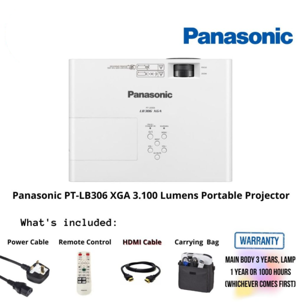 Panasonic PT-LB306 XGA 3.100 Lumens Portable Projector