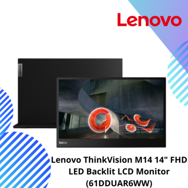 Lenovo ThinkVision M14/M14t 14-inch FHD LED Backlit LCD Monitor(61DDUAR6WW)/(62A3UAR1NB,touchscreen)