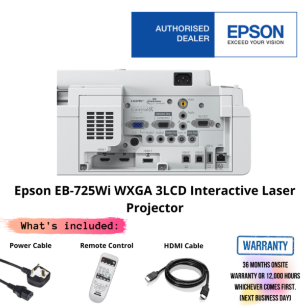 Epson EB-725W WXGA 3LCD Laser Projector