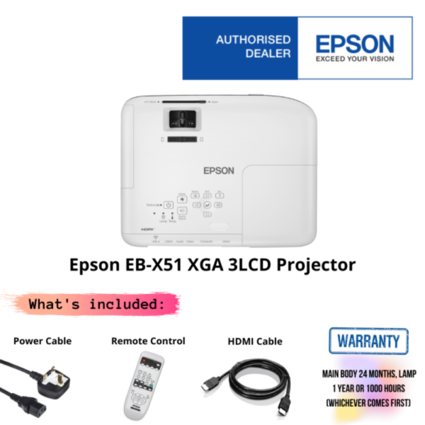 Epson EB-X51 XGA 3LCD Projector