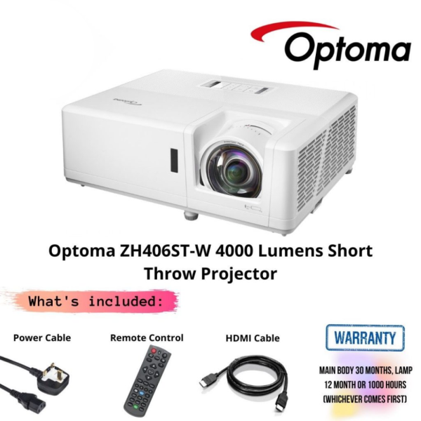 Optoma ZH406ST-W 4000 Lumens Short Throw Projector