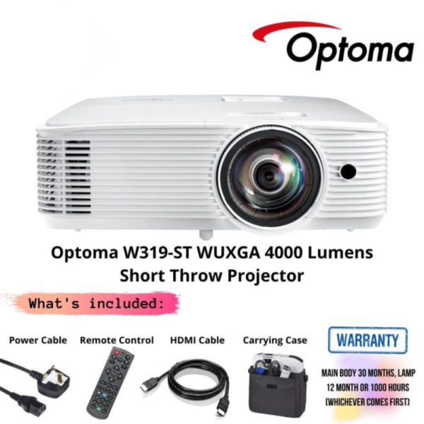 Optoma W319-ST WUXGA 4000 Lumens Short Throw Projector