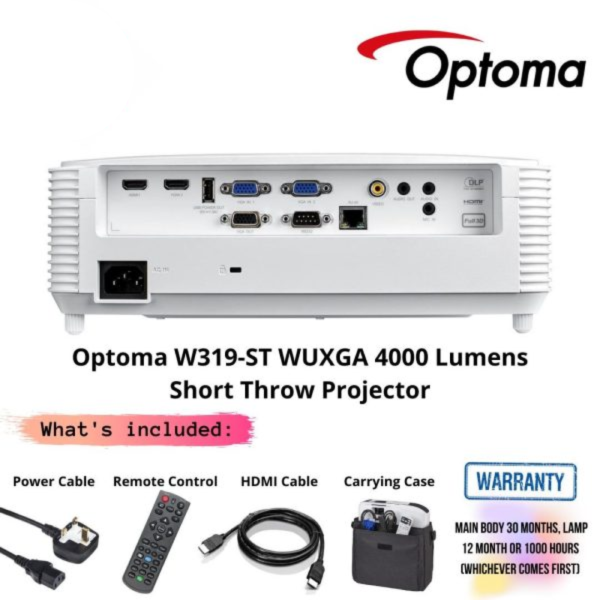 Optoma W319-ST WUXGA 4000 Lumens Short Throw Projector