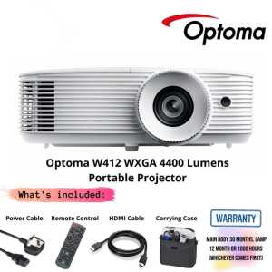 Optoma W412 WXGA 4400 Lumens Portable Projector