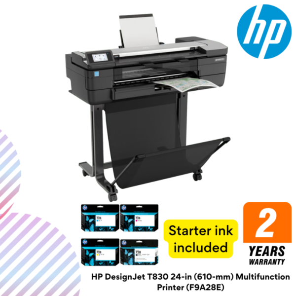 HP DesignJet T830 24-in (610-mm) Multifunction Printer (F9A28E)