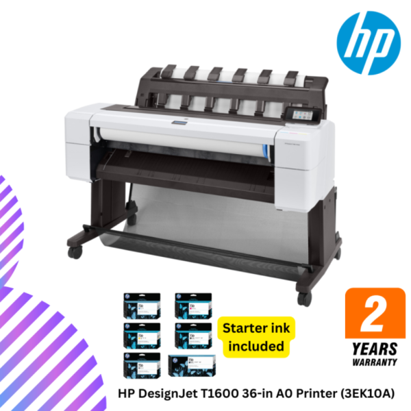 HP DesignJet T1600 36-in A0 Size Printer (3EK10A)