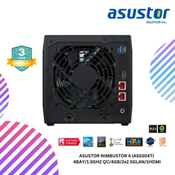 ASUSTOR NIMBUSTOR 4 (AS5304T) 4BAY/1.5GHZ QC/4GB/2x2.5GLAN/1HDMI