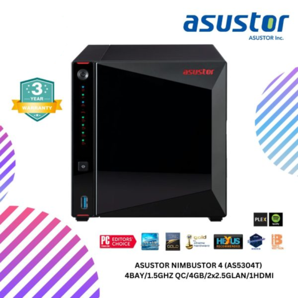 ASUSTOR NIMBUSTOR 4 (AS5304T) 4BAY/1.5GHZ QC/4GB/2x2.5GLAN/1HDMI