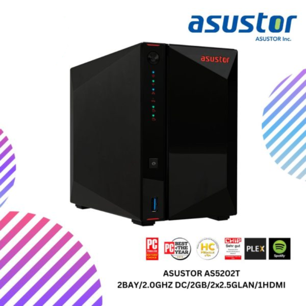 ASUSTOR NIMBUSTOR 2 (AS5202T) 2BAY/2.0GHZ DC/2GB/2x2.5GLAN/1HDMI