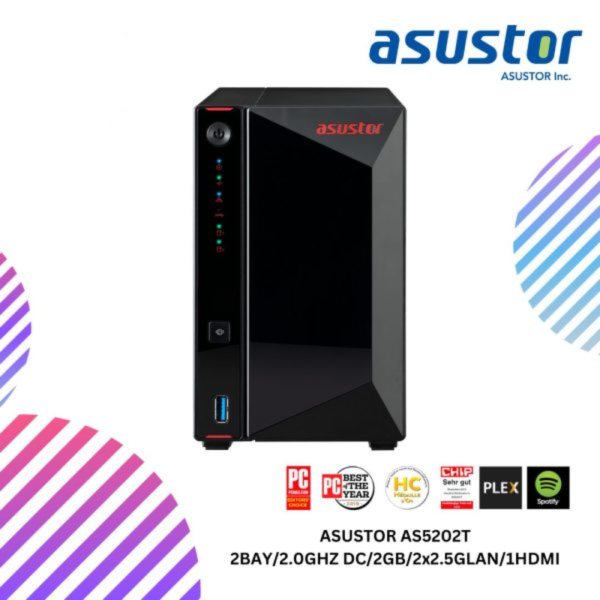 ASUSTOR NIMBUSTOR 2 (AS5202T) 2BAY/2.0GHZ DC/2GB/2x2.5GLAN/1HDMI