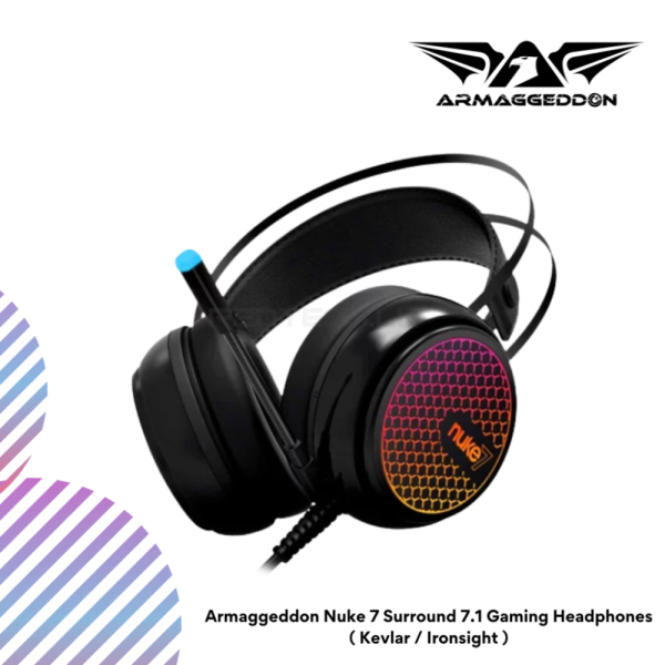 Armaggeddon Nuke 7 Surround 7.1 Gaming Headphones ( Kevlar / Ironsight )