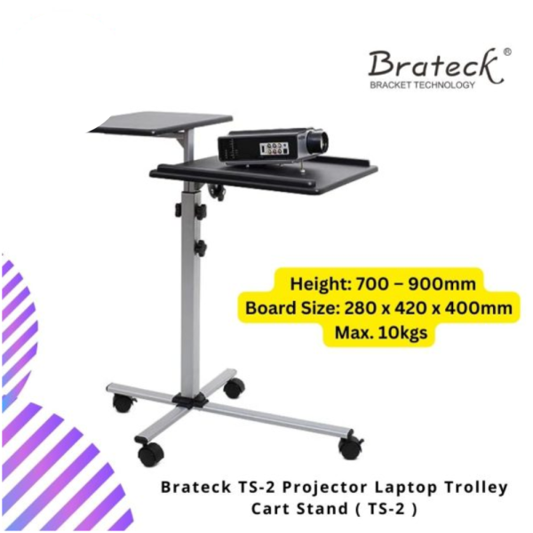 online-img-2024-12-16T155601.561.png Brateck TS-2 Projector Laptop Trolley Cart Stand ( TS-2 )